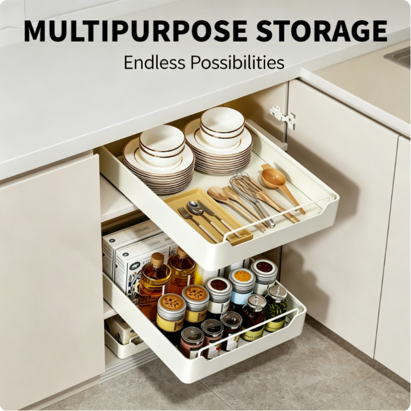 Kitchen Gadgets Cabinet - Under Sink Organizer Sliding Pull Out