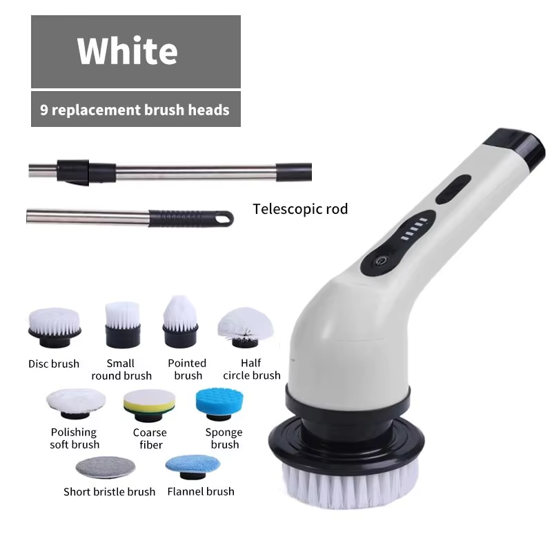 Kitchen Home Gadgets - 9-in-1 Electric Cleaning Brush Electric Spin