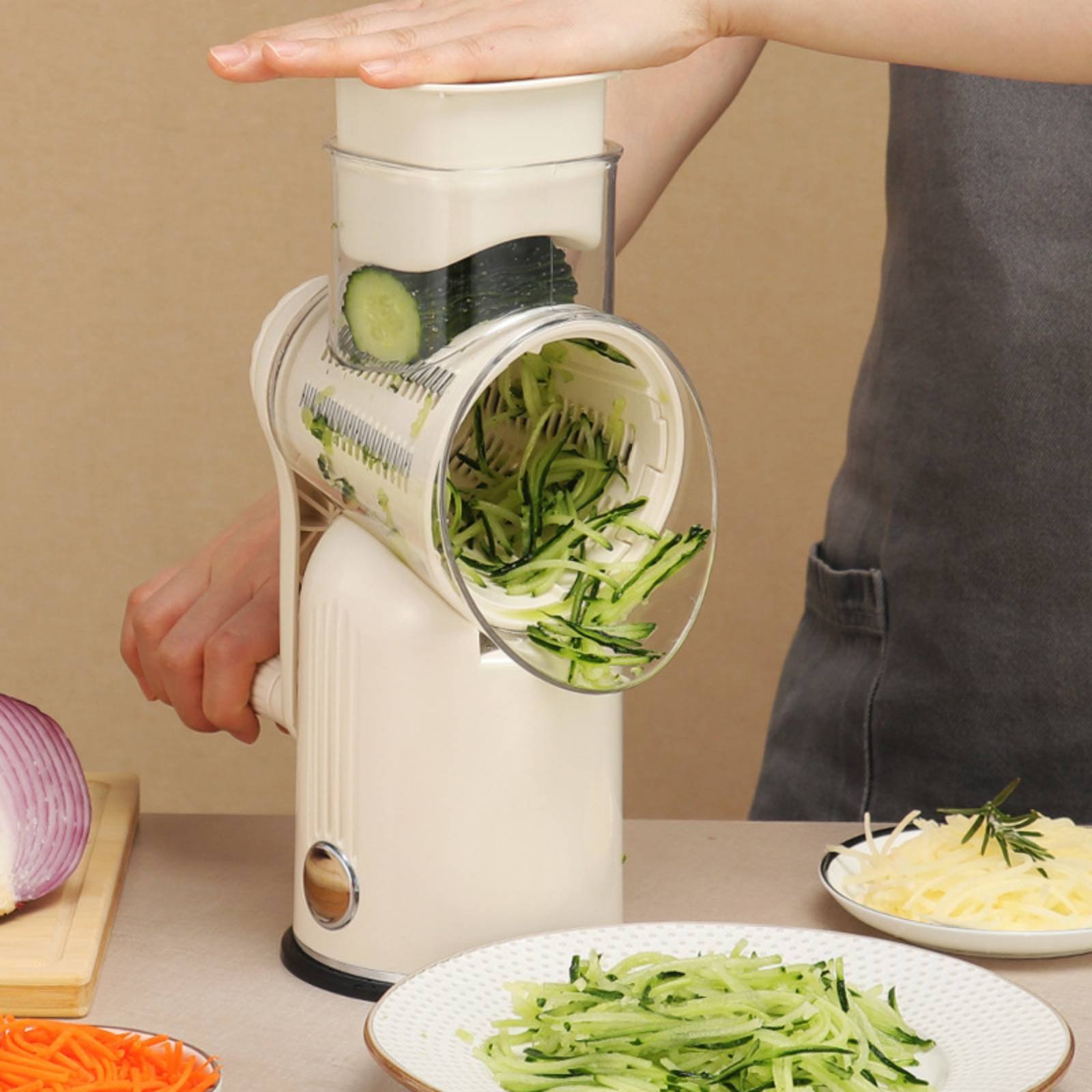Rotary Vegetable Cutter Labor  - مراجعة Kitchen Gadgets Save Time وسعره