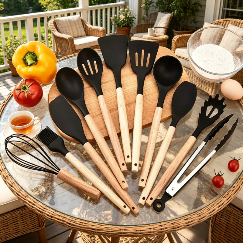 Black Silicone Kitchen Tools 1 - مراجعة Kitchen Gadgets Set وسعره