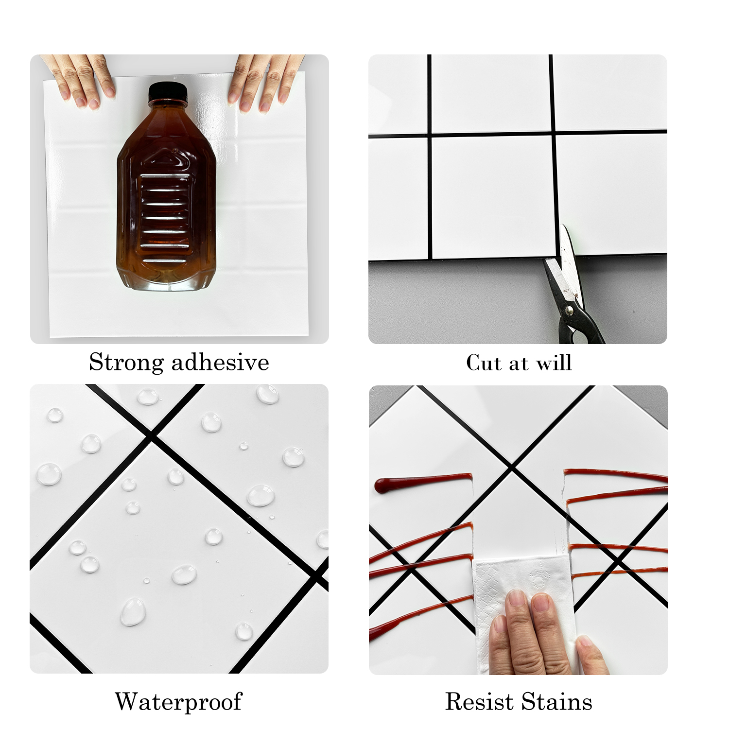 10pcs Premium Square Wall Tile - مراجعة Kitchen Gadgets Cabinet وسعره