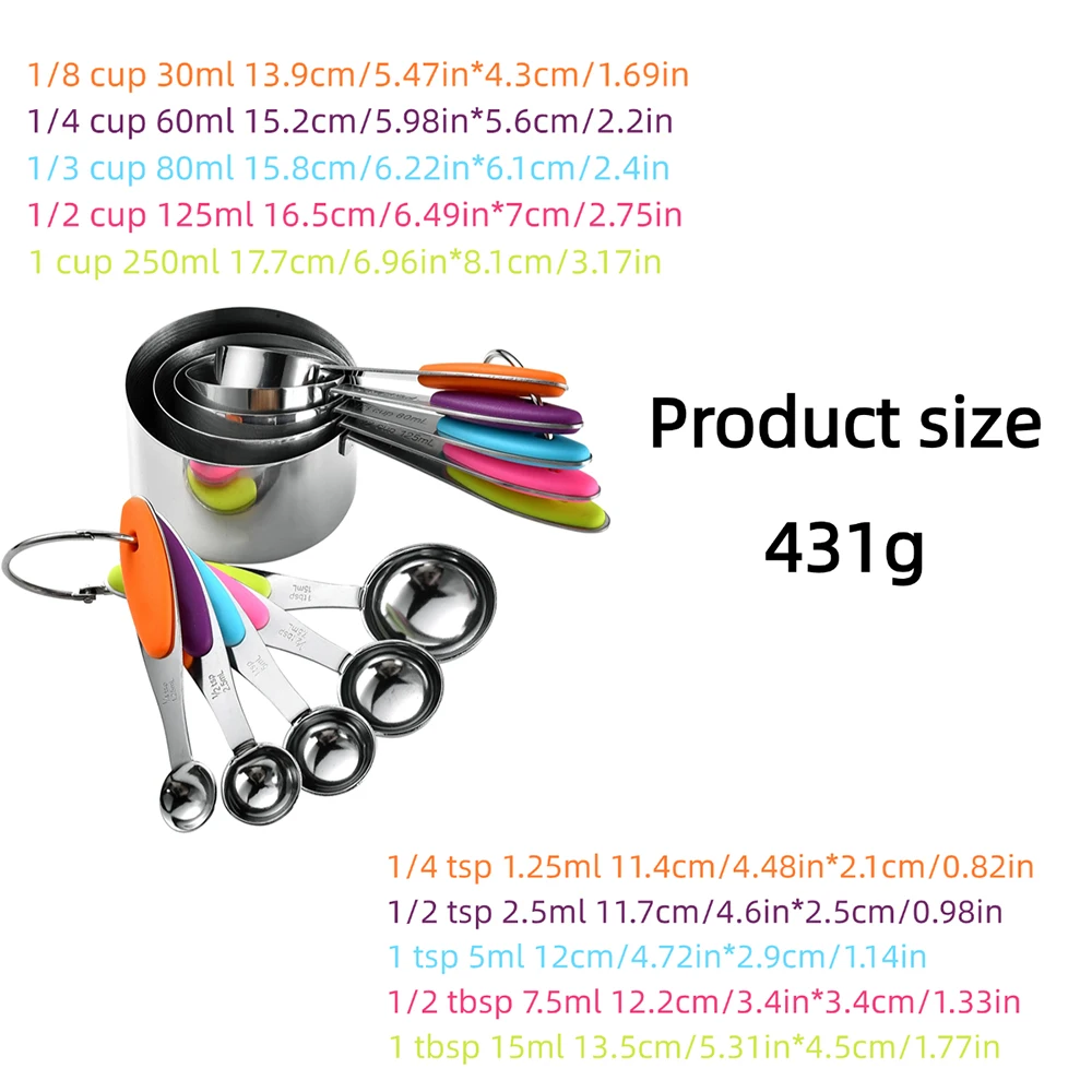 5/10Pcs Stainless Steel Measur - مراجعة Kitchen Gadgets Sale وسعره