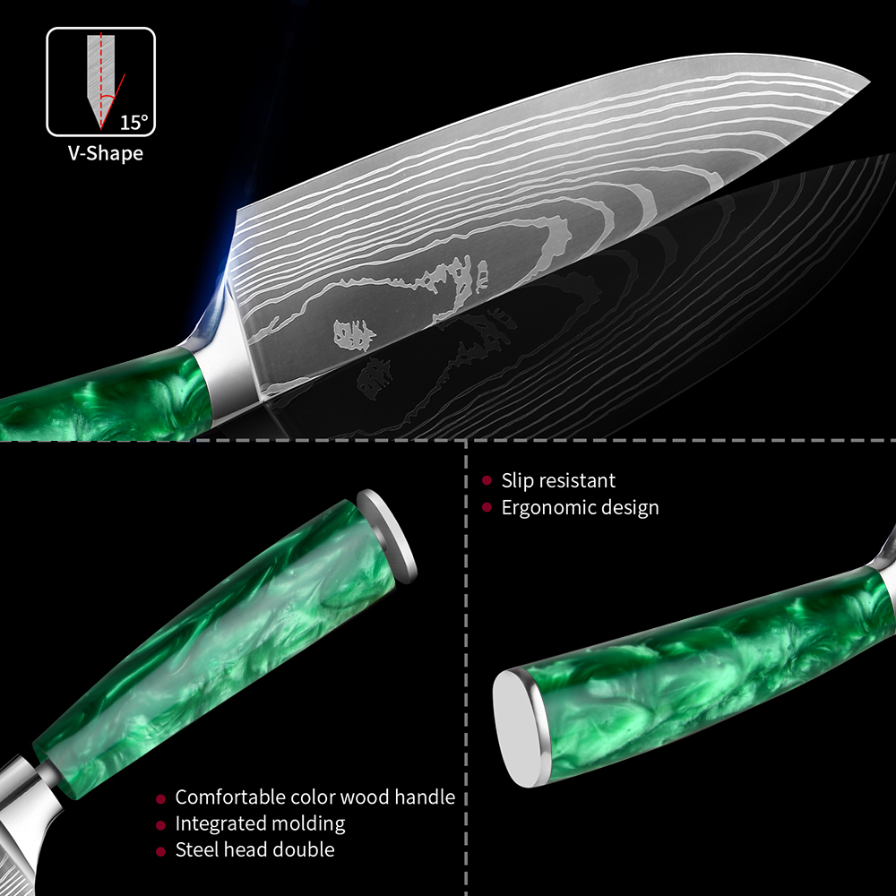 XITUO 1-10 PCS Kitchen Knives  - مراجعة Kitchen Gadgets Green وسعره