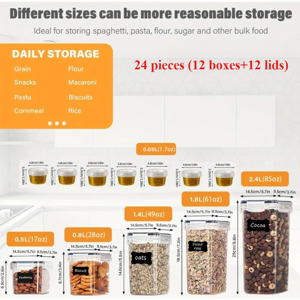 24Pcs Food Storage Containers  - مراجعة Kitchen Gadget Amazon وسعره