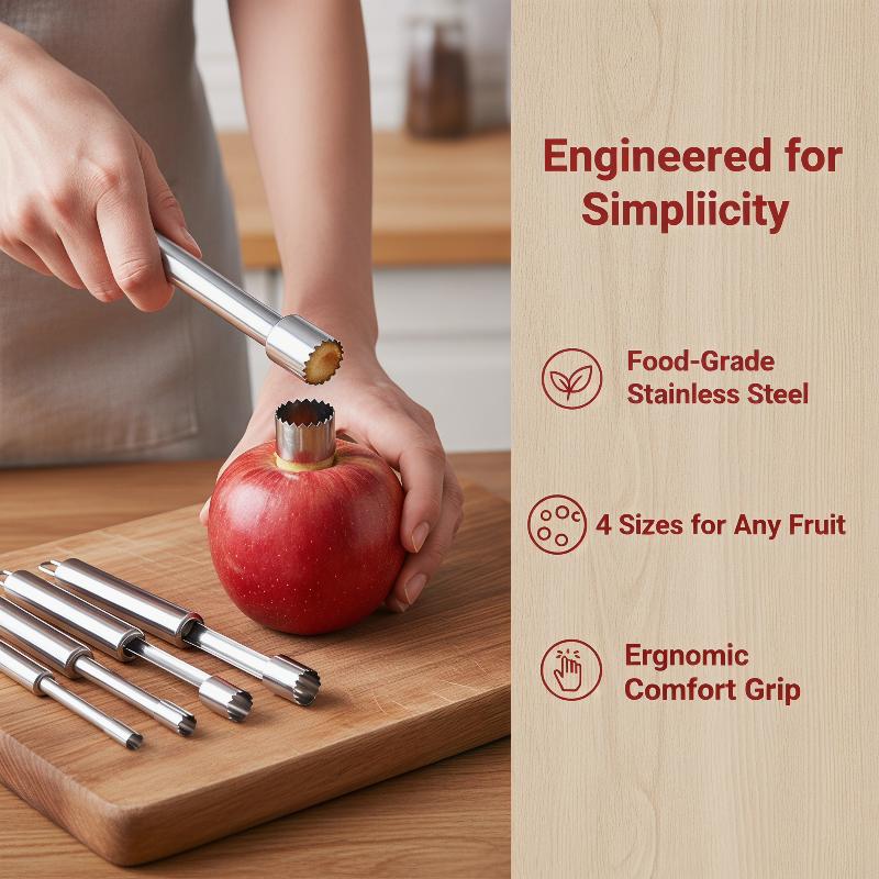 4pcs Fruit Core Remover Cutter - مراجعة Kitchen Home Gadgets وسعره