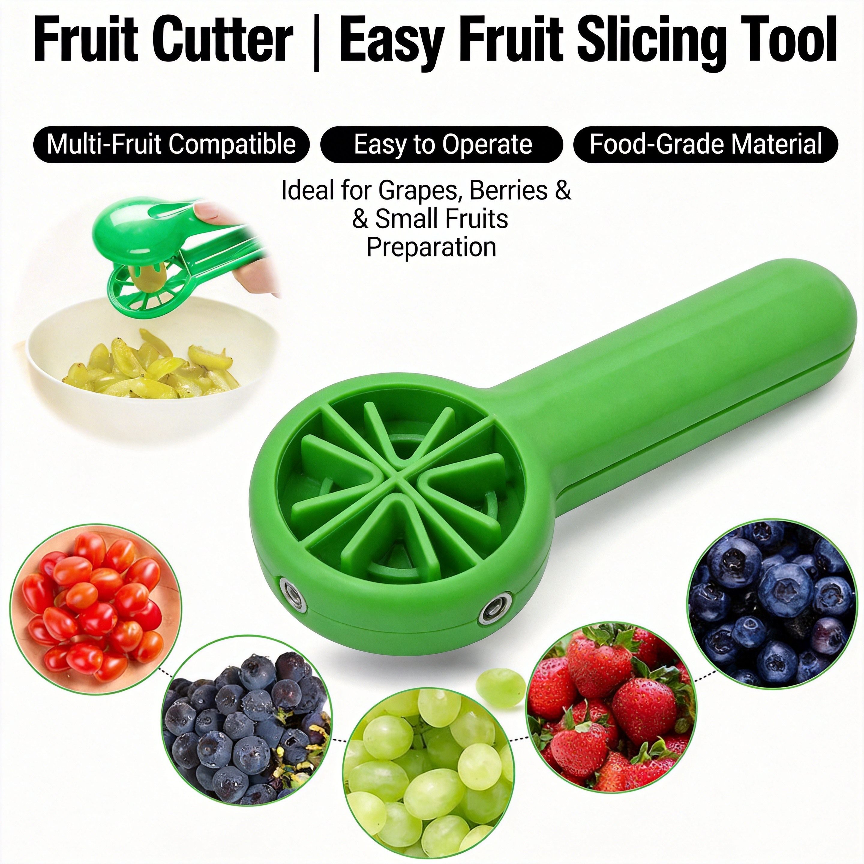 Creative Grape Cutter, Bladele - مراجعة Kitchen Gadgets Green وسعره