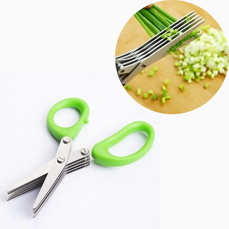 Time Saving Herb Scissors 5 Bl - مراجعة Kitchen Gadgets Save Time وسعره