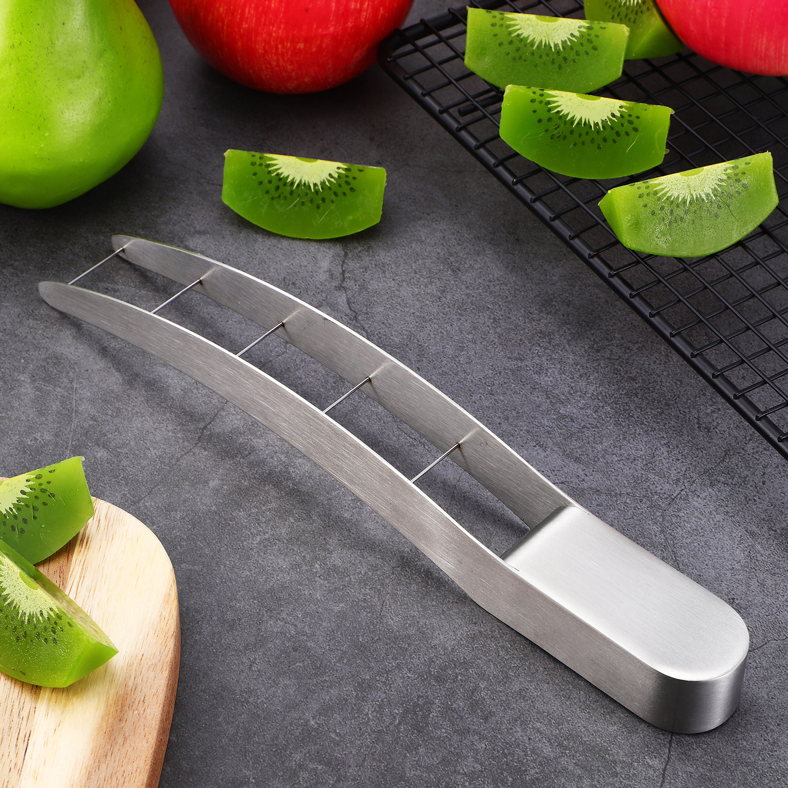 2Pcs Fruit Cube Slicer Stainle - مراجعة Kitchen Gadgets Save Time وسعره