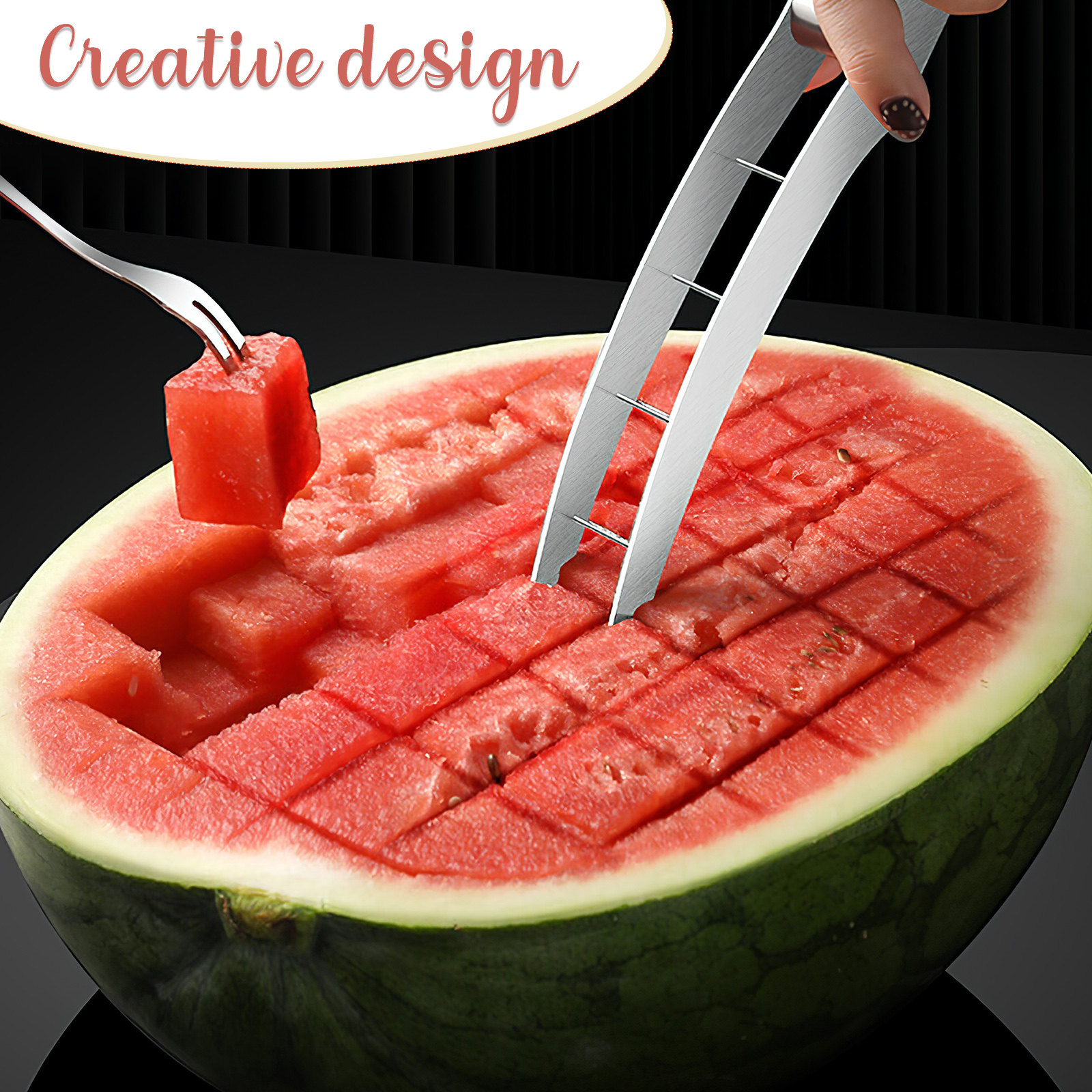 2Pcs Fruit Cube Slicer Stainle - مراجعة Kitchen Gadgets Save Time وسعره