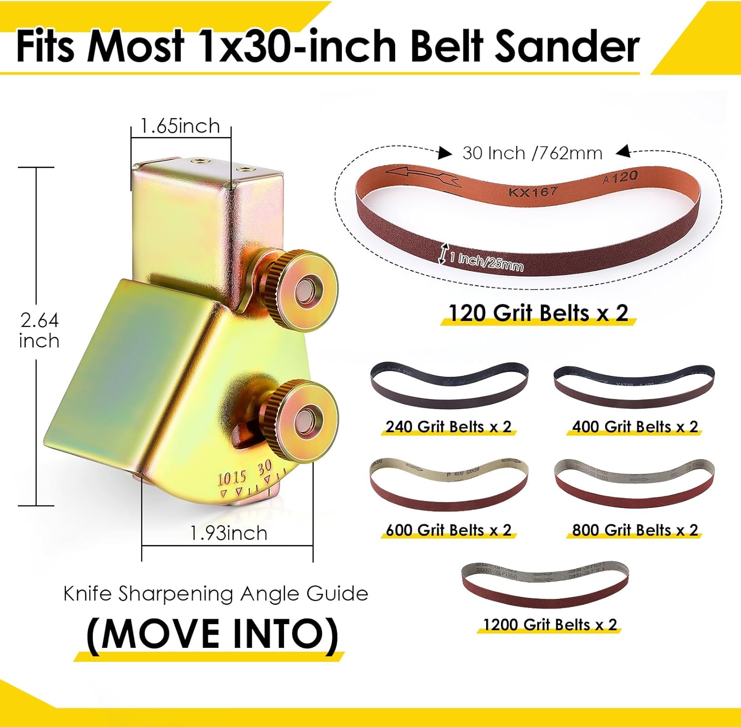 12 Pack 1x30 Sanding Belts wit - مراجعة Knife Sharpener وسعره