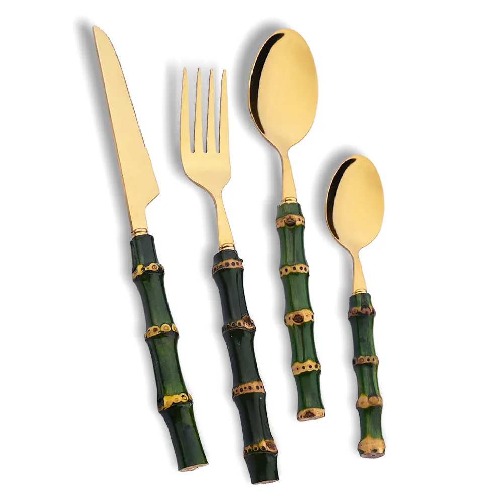 4Pcs Natural Bamboo Handle Din - مراجعة Kitchen Gadgets Green وسعره