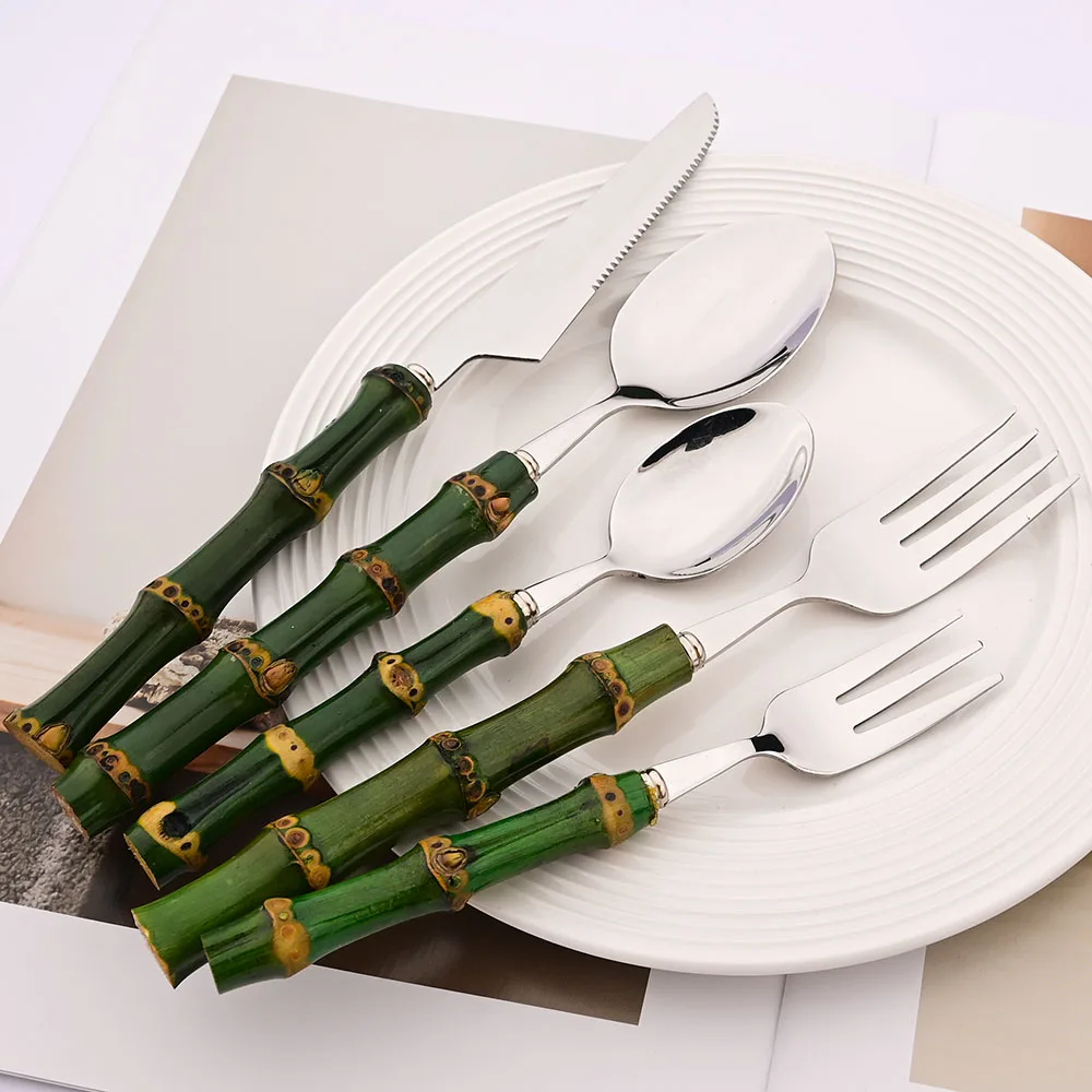 4Pcs Natural Bamboo Handle Din - مراجعة Kitchen Gadgets Green وسعره