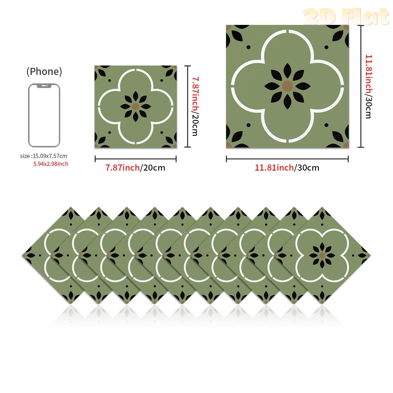 Bohemian Green Floral Floor Ti - مراجعة Kitchen Gadgets Green وسعره
