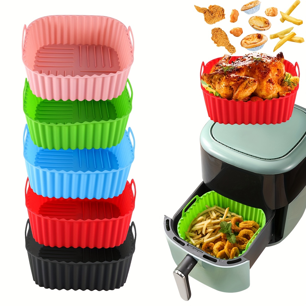1 square silicone air fryer li - مراجعة Kitchen Home Gadgets وسعره