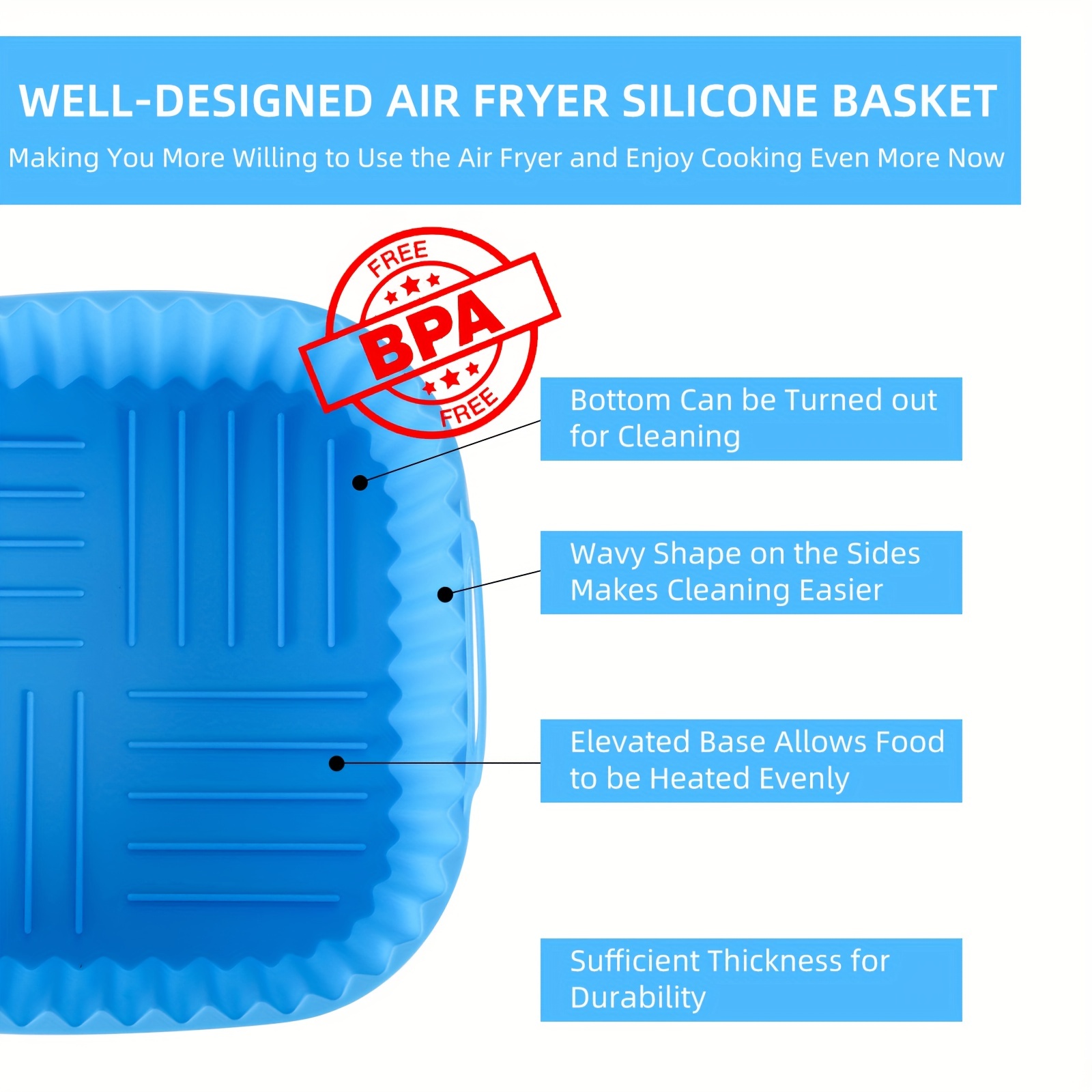 1 square silicone air fryer li - مراجعة Kitchen Home Gadgets وسعره