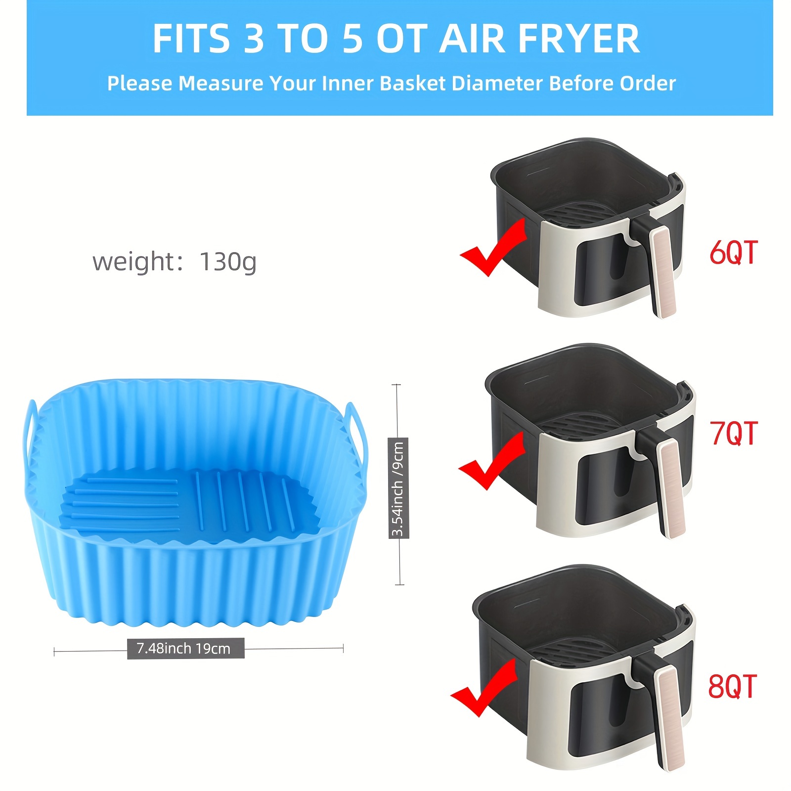 1 square silicone air fryer li - مراجعة Kitchen Home Gadgets وسعره