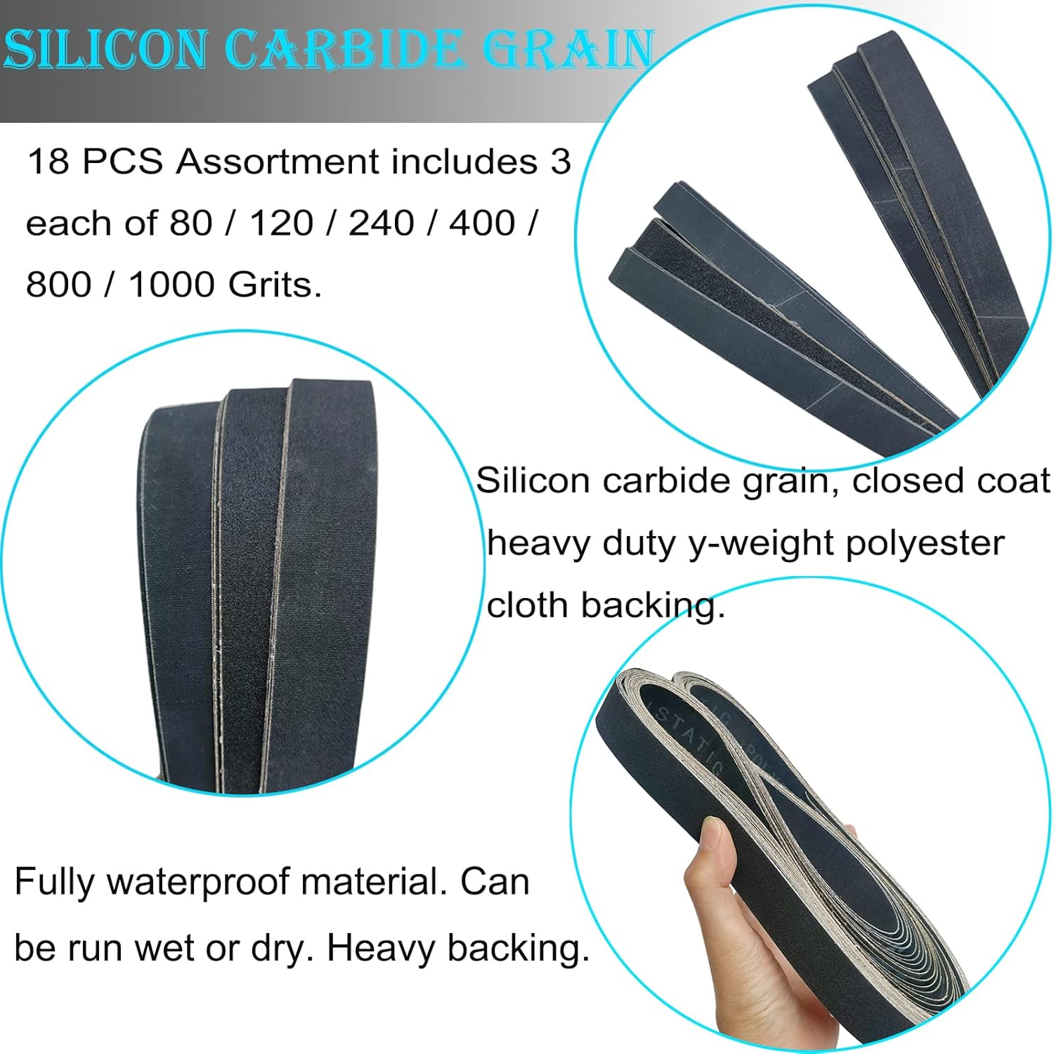 18 PCS 1x42 Inch Silicon Carbi - مراجعة Knife Sharpener وسعره