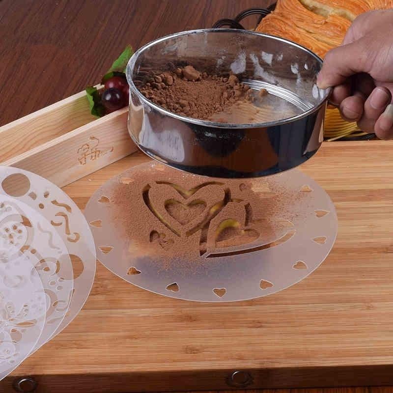 4Pieces/lot Cake Stencils Latt - مراجعة Kitchen Gadgets Sale وسعره
