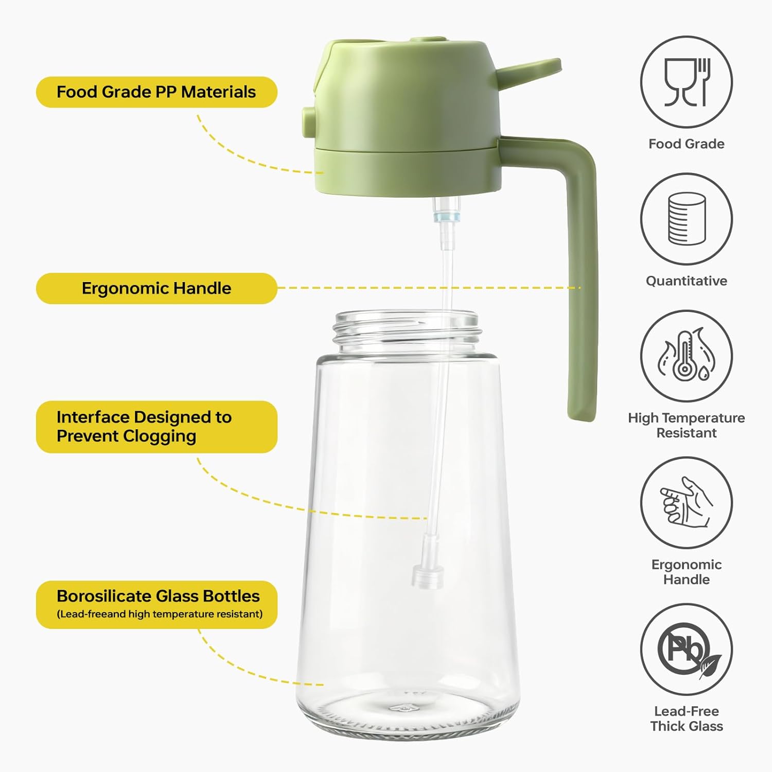 2Pcs Glass Oil Sprayer for Coo - مراجعة Kitchen Gadgets Green وسعره